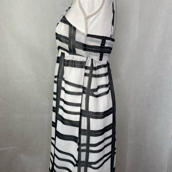 Volcom womens sleeveless mini dress white black plaid stretchy top size small S - Picture 15 of 16